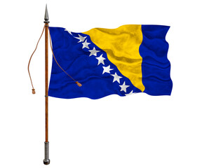 National flag ofBosnia and Herzegovina. Background  with flag of Bosnia and Herzegovina.