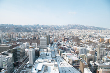 北海道　札幌　冬景色　素材
