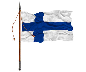 National Flag of Finland.  Background  with flag  of Finland