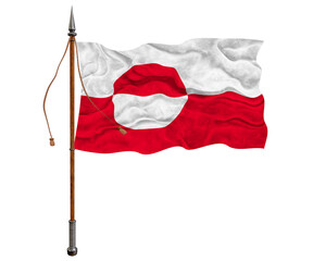 National flag of Greenland. Background  with flag of Greenland.