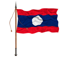National flag of Laos. Background  with flag of Laos.