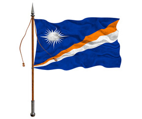 National flag of Marshall islands. Background  with flag of Marshall islands.