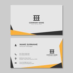 White black and orange creative modern name card and business card template