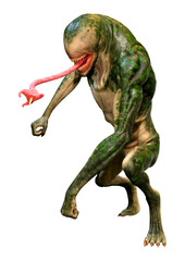 Fototapeta premium 3D Rendering Green Alien on White