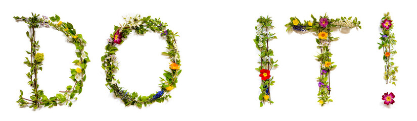 Blooming Flower Letters Building English Text Do It!