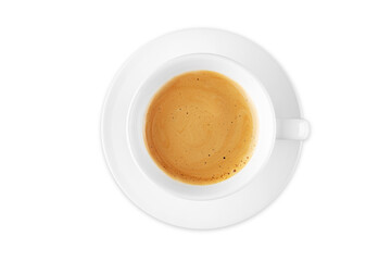 Black coffee in a cup on white background