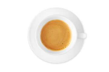 Black coffee in a cup on white background