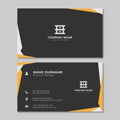 Vector modern business card black corporate professional