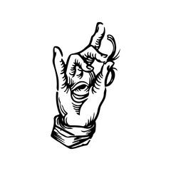 Fototapeta na wymiar vector illustration of a hand with an eye