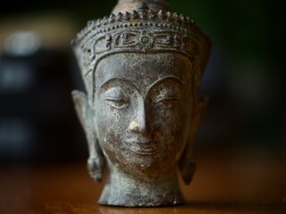 Vintage Buddha Head in Bronze 
