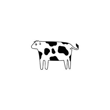 vector doodle cow illustration concept