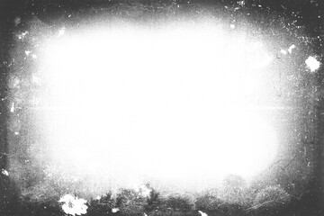 Vintage camera corroded plate frame template with vignetting and transparent background (png image)