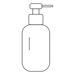 Obraz premium Monochrome stylish vintage soap in a soap dish,dispenser. Vector bathroom object in a simple line style