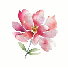 Fototapeta na wymiar Watercolour of flower isolated on white background rough style illustration. Generative AI.