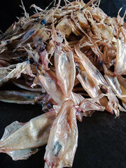 dried squid on the market