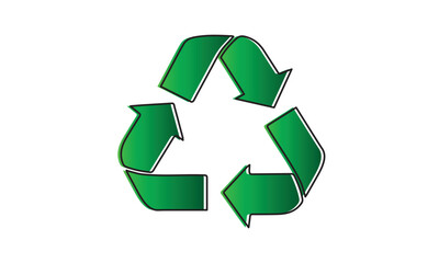 recycle symbol on white background