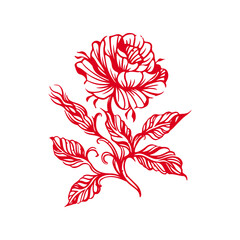 vector illustration of a red rose