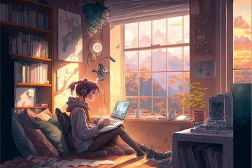 Indoor Oasis: A Scene of a Room in a House with Furniture and Table