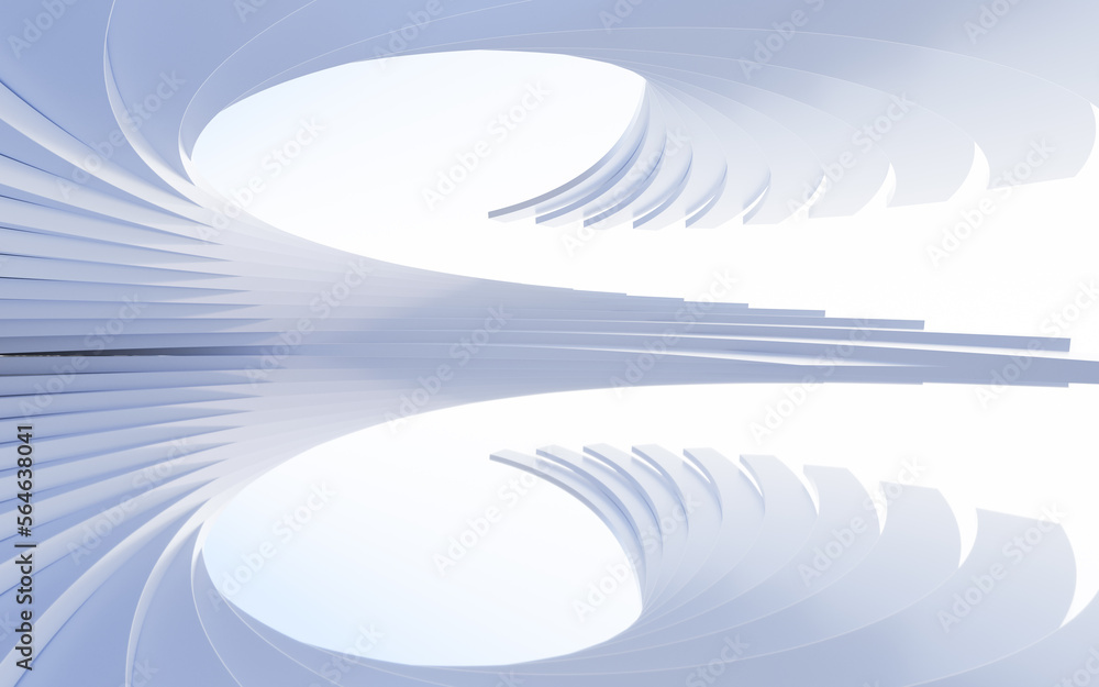 Poster abstract architecture and curves background, 3d rendering.