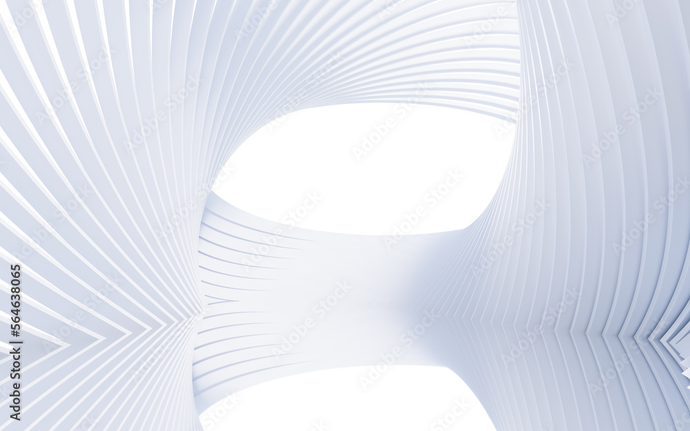 Poster abstract architecture and curves background, 3d rendering.