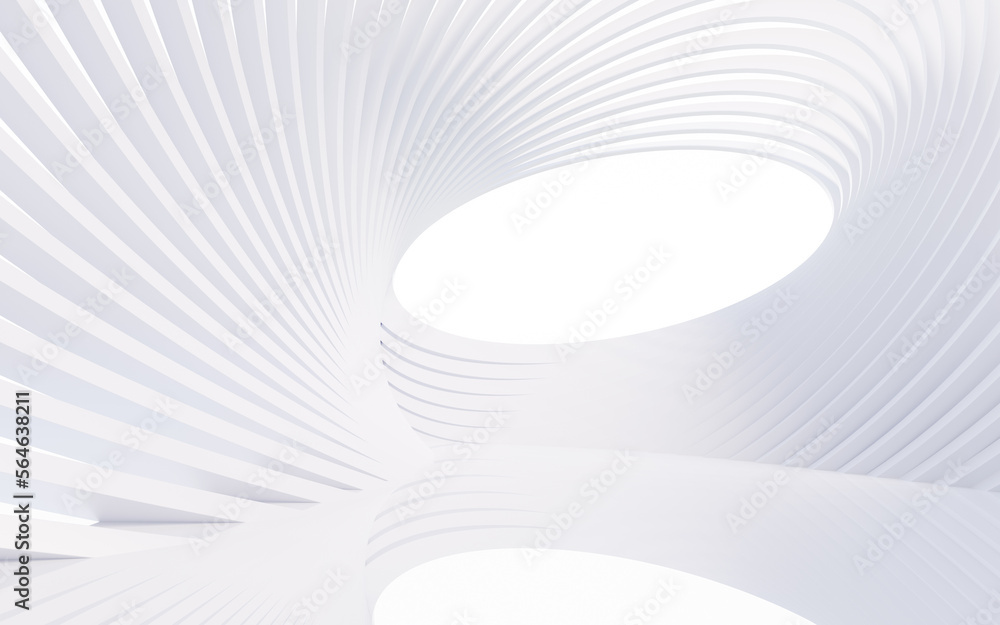 Poster abstract architecture and curves background, 3d rendering.