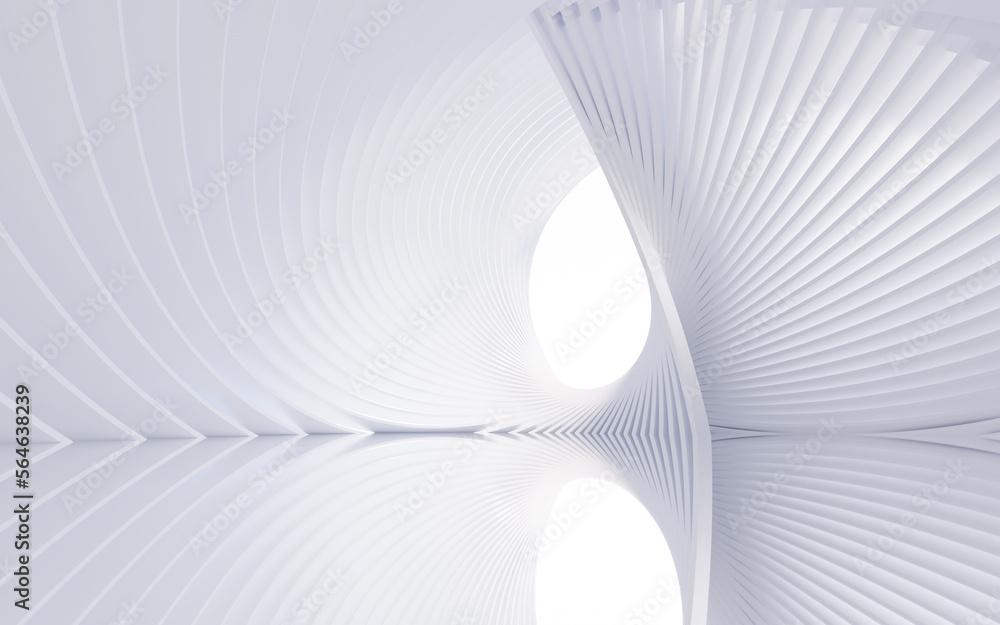 Poster abstract architecture and curves background, 3d rendering.