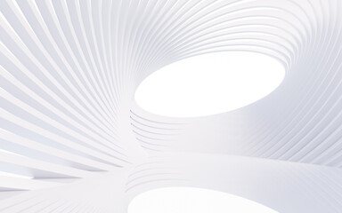 Abstract architecture and curves background, 3d rendering.