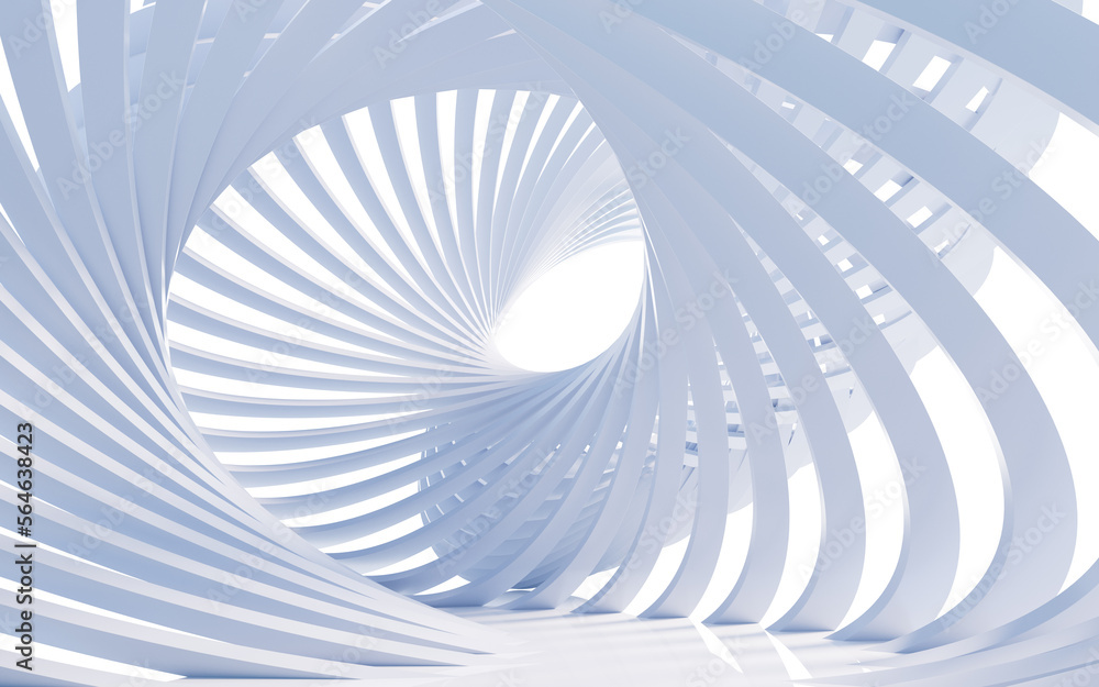 Poster abstract architecture and curves background, 3d rendering.