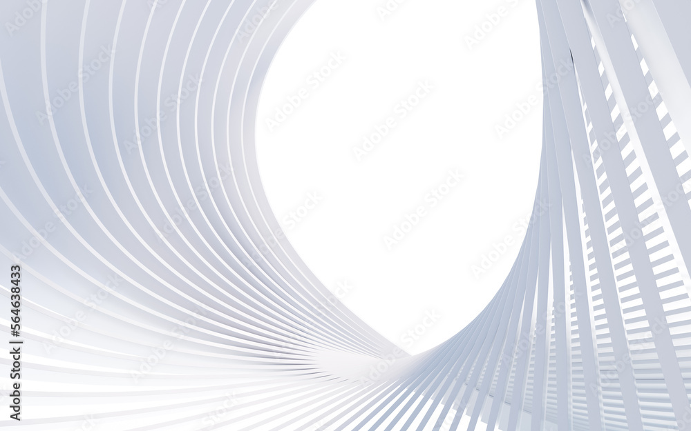 Poster abstract architecture and curves background, 3d rendering.