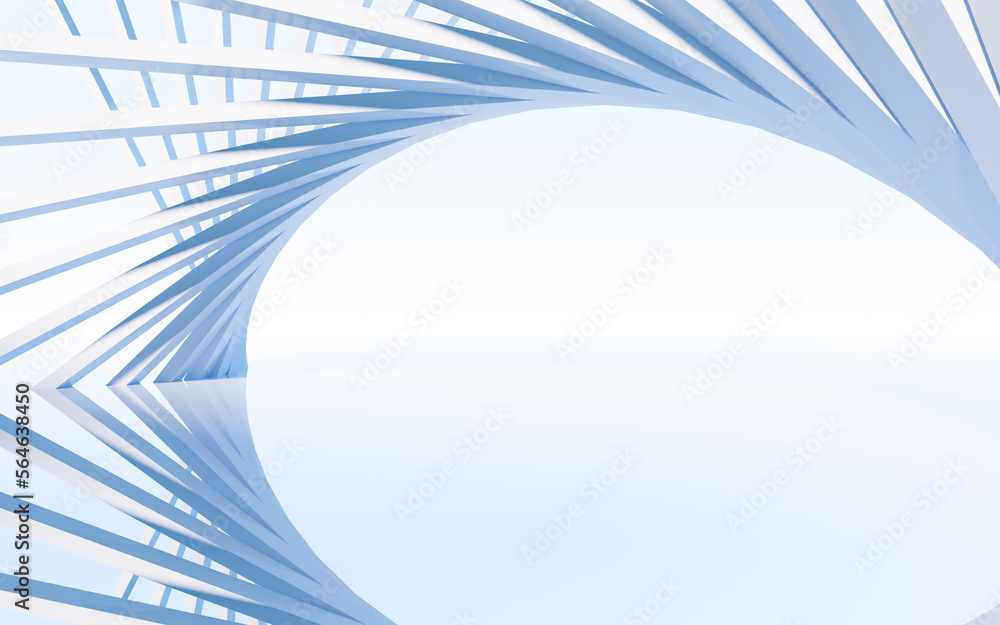 Poster abstract architecture and curves background, 3d rendering.