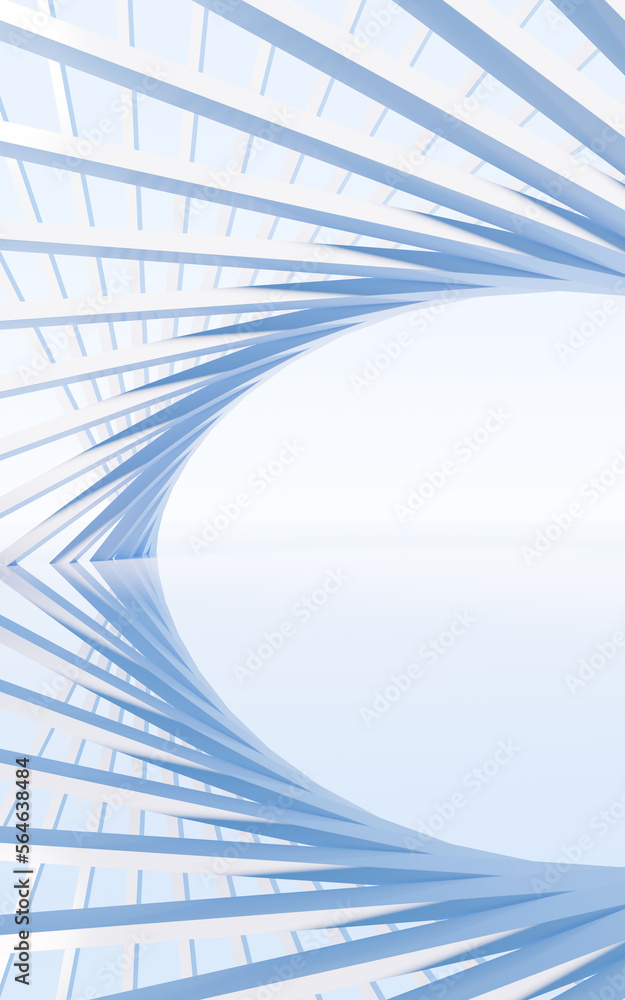 Poster abstract architecture and curves background, 3d rendering.