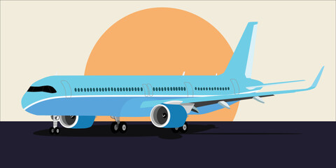 airplane on the airport illustration design in vector