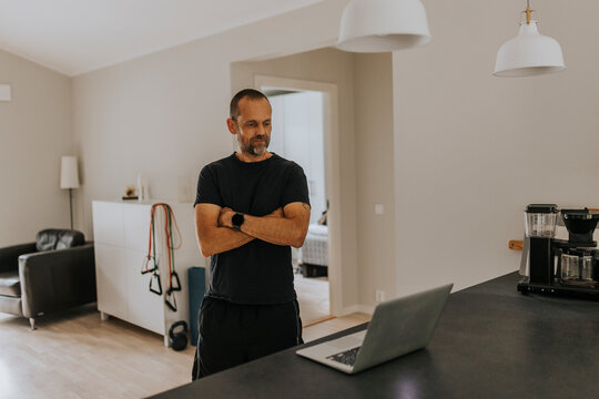Man looking at laptop