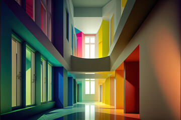 interior architecture, colour gradient ,Generative AI