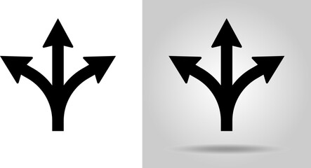 3つに分かれる道のサイン　