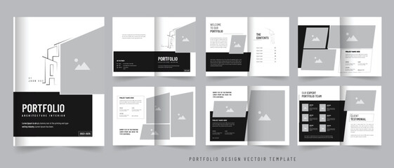 portfolio design , a4 architecture portfolio design vector