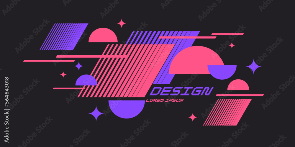 Poster composition with geometric shapes. abstract background for design. trendy stylish graphics