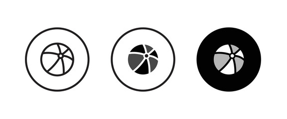 Beach ball icon. Toy Sports inflatable for playing beach volleyball Leisure and activity at sea sports game icon symbol logo illustration,editable stroke, flat design style isolated on white
