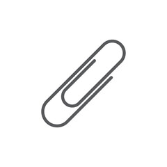 Paper clip line icon. Minimalist icon isolated on white background. Paper clip simple silhouette.