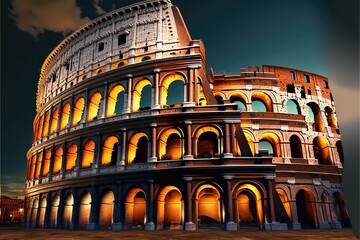 Fototapeta premium Colosseum Illustration Idea . Genarative AI