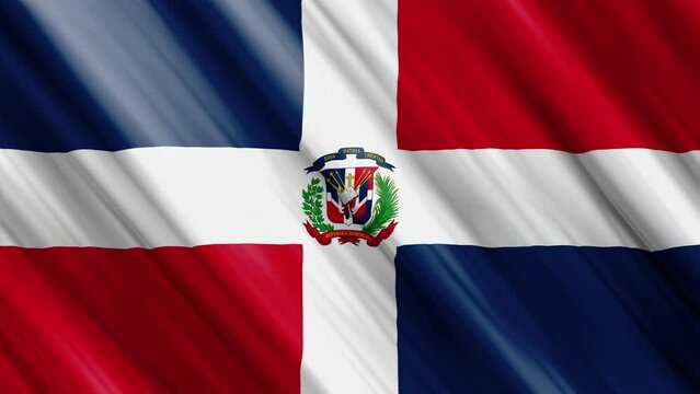 official waving flag of dominican republic, independence day concept, 4K