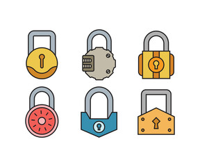 padlock icons set vector illustration