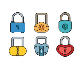 padlock icons set vector illustration