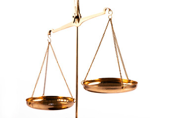 Gilded scales with two hanging bowls