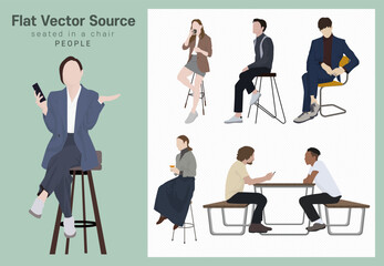Vector source for people who sit in chairs and watch interiors.
