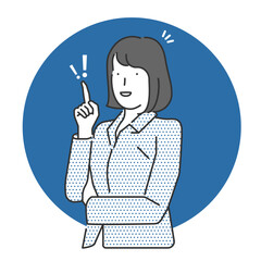 Illustration of the female employee's pleasant appearance forcing good ideas and points of care