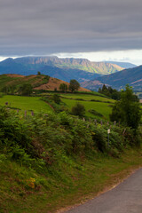 French Pyrenees. Scenic view of landscape and mountains against sky