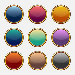 Colorful vector set of game blank slots. Elements for mobile applications. Options and selection windows, panel settings.