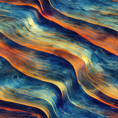 Seamless Abstract Painted Wave Swirls Pattern