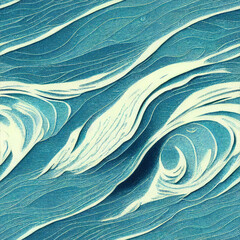 Seamless Abstract Painted Waves Swirls Pattern